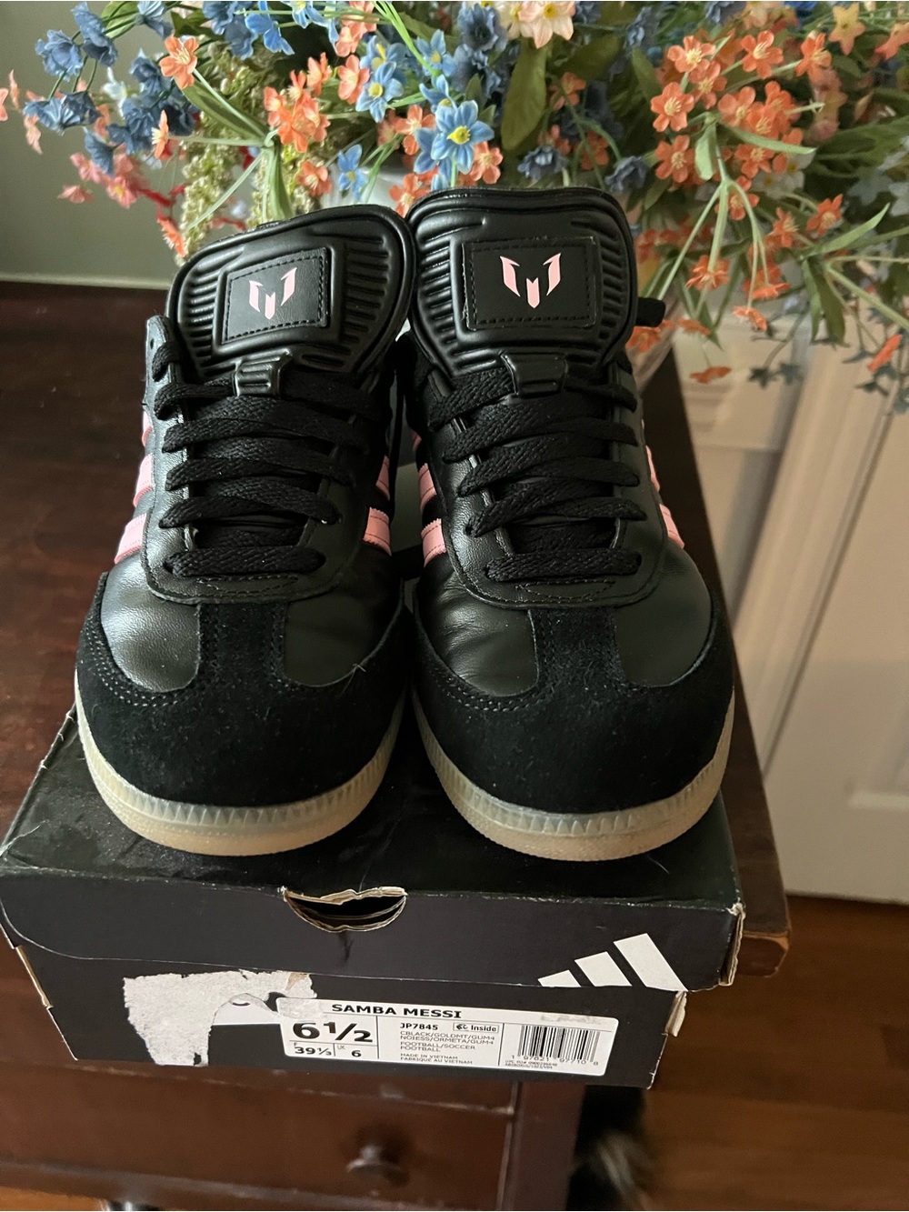 adidas Samba Messi Black with Gum Bottom